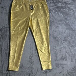 Ashley Stewart Gold Holiday Pants Women's size 20  NWT